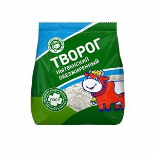 Творог обезжиренный 1,8 % пакет 0,175 кг 10052