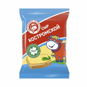 Сыр полутвердый "Костромской", ТМ МЗН, нарезка брикет, 180г. 10280