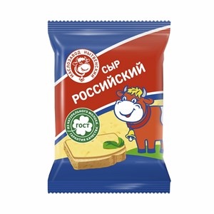 Сыр полутвердый "Российский", ТМ МЗН, нарезка брикет, 180г. 10283