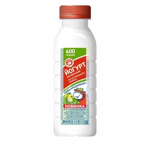 Йогурт киви - крыжовник 2,5 % бутылка 0,4 кг 10279