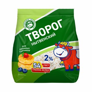 Творог 2 % пакет 0,3 кг 11825
